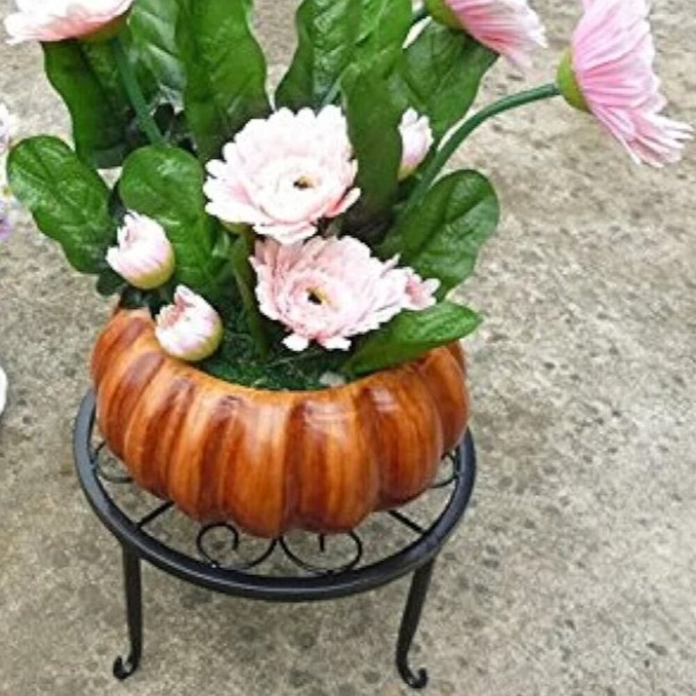 Indoor/Outdoor Elegant 9" Metal Art Rustproof Potted Plant Stands - Picture 3 of 5